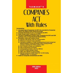 Taxmann's Companies Act with Rules (Paperback Pocket Edition 2022)